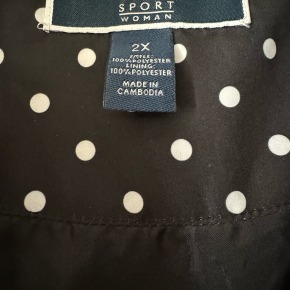 Karen Scott Sport Woman Plus Size Polka Dot Rain Jacket Size 2X - Picture 3 of 7